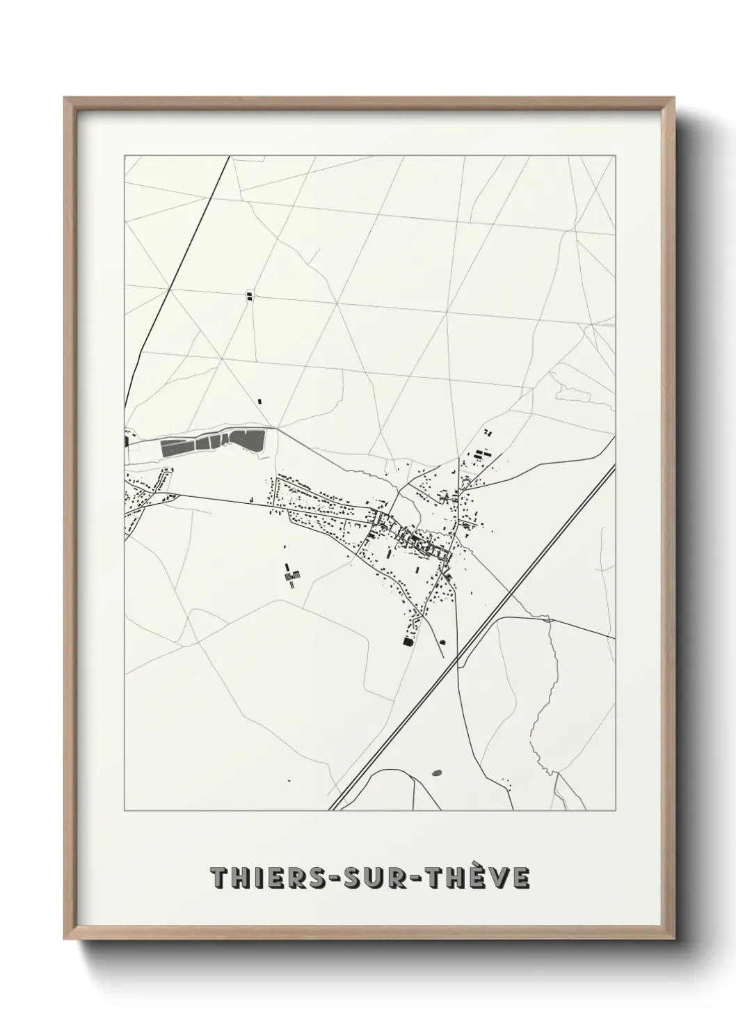 Un poster carte Thiers-sur-Thève