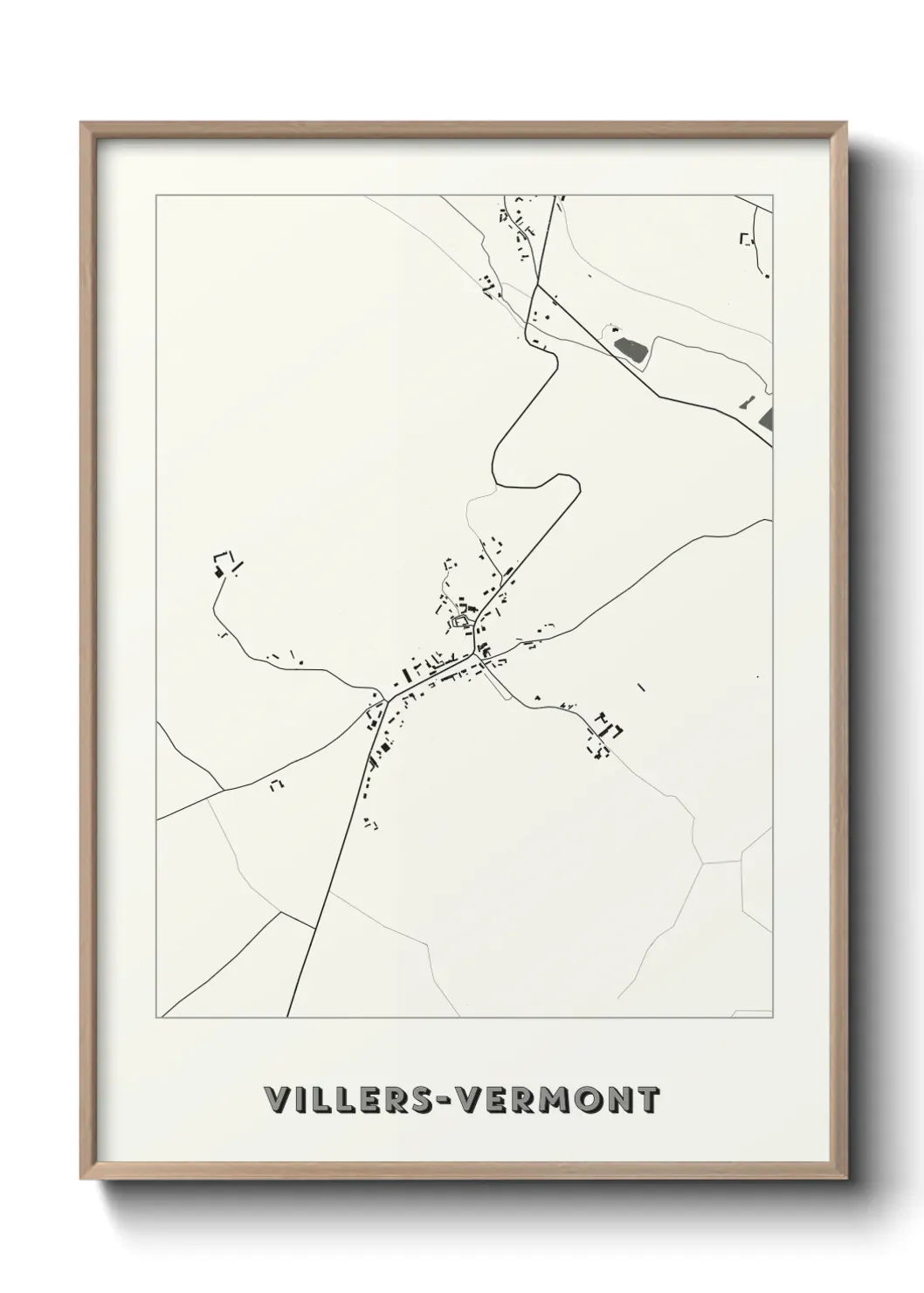 Un poster carte Villers-Vermont