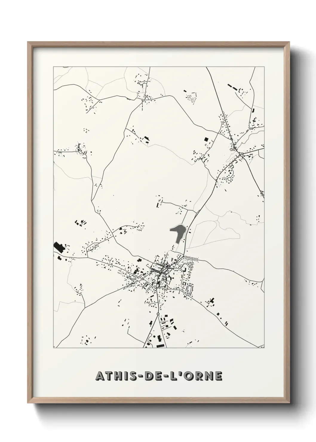 Un poster carte Athis-de-l'Orne