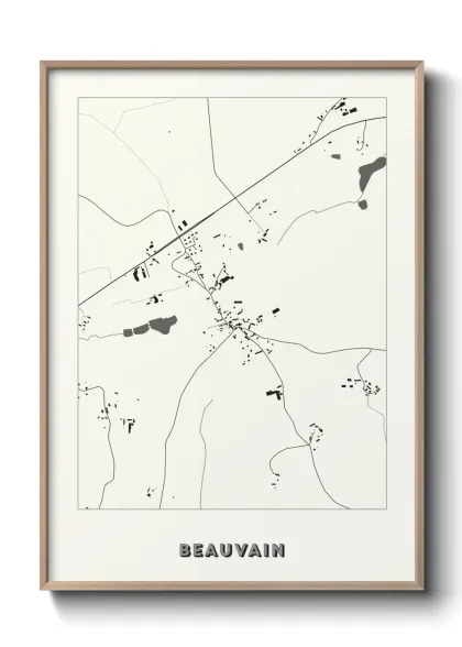 Une affiche de carte sur Beauvain