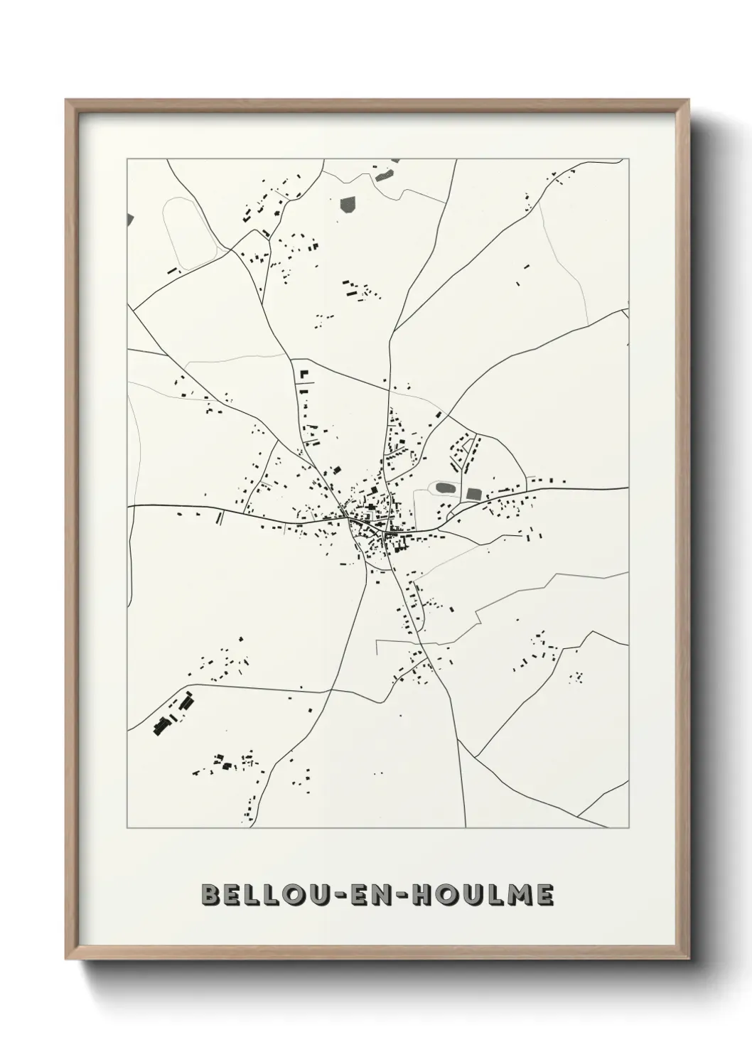 Un poster carte Bellou-en-Houlme