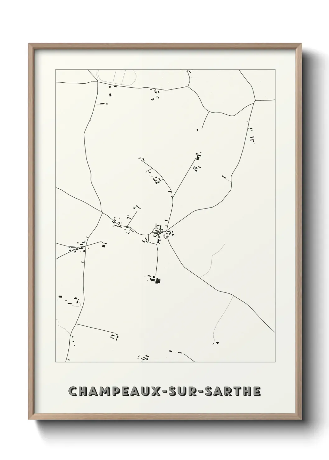 Un poster carte Champeaux-sur-Sarthe