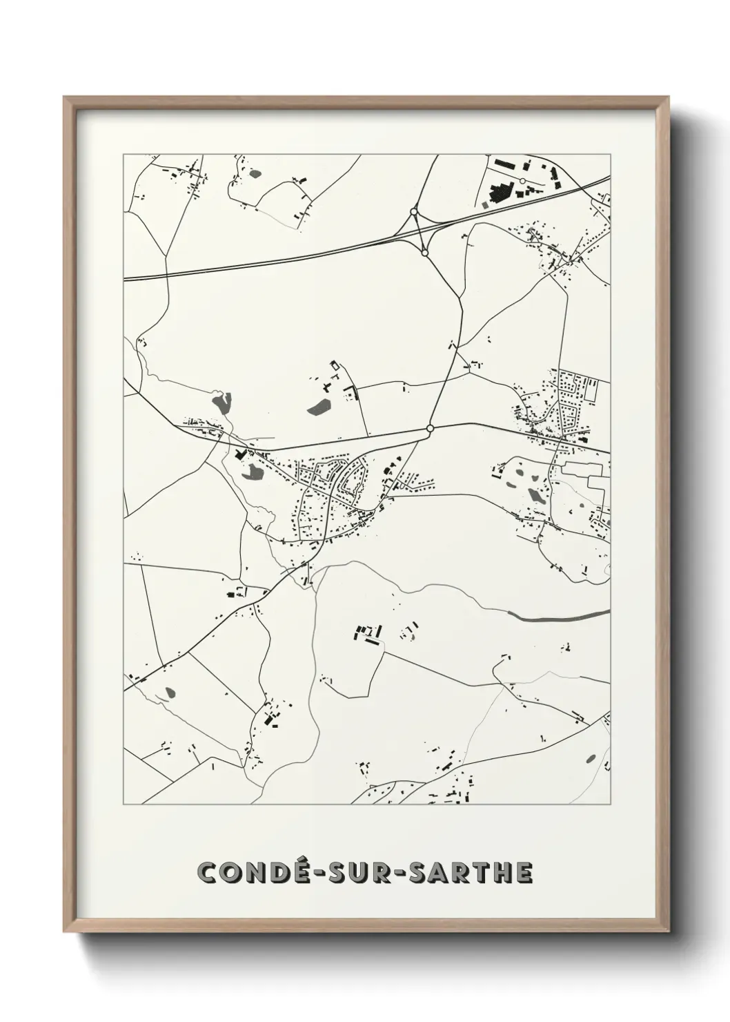 Un poster carte Condé-sur-Sarthe