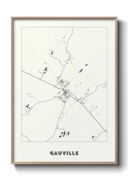Une affiche de carte sur Gauville