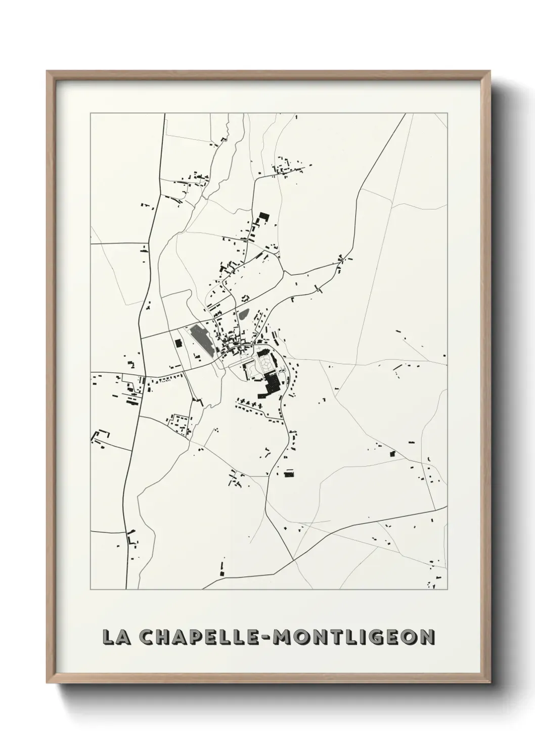 Un poster carte La Chapelle-Montligeon