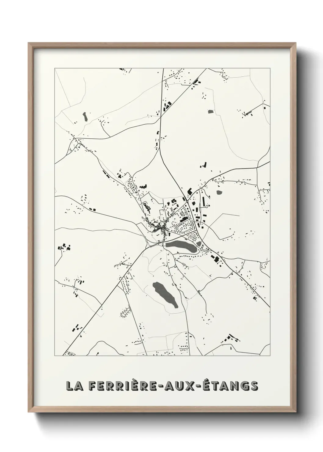 Un poster carte La Ferrière-aux-Étangs