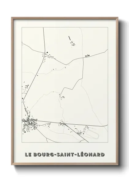 Une affiche de carte sur Le Bourg-Saint-Léonard