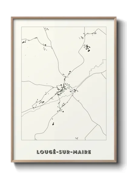 Une affiche de carte sur Lougé-sur-Maire