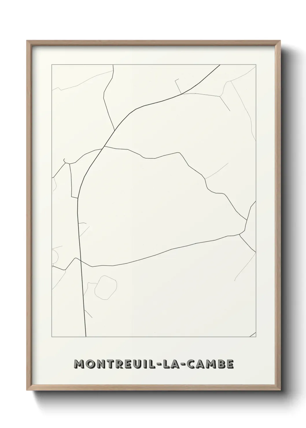 Un poster carte Montreuil-la-Cambe