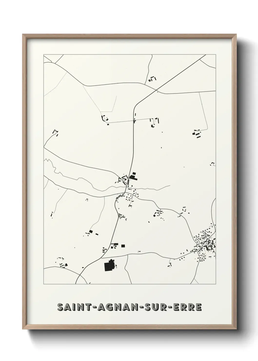 Un poster carte Saint-Agnan-sur-Erre