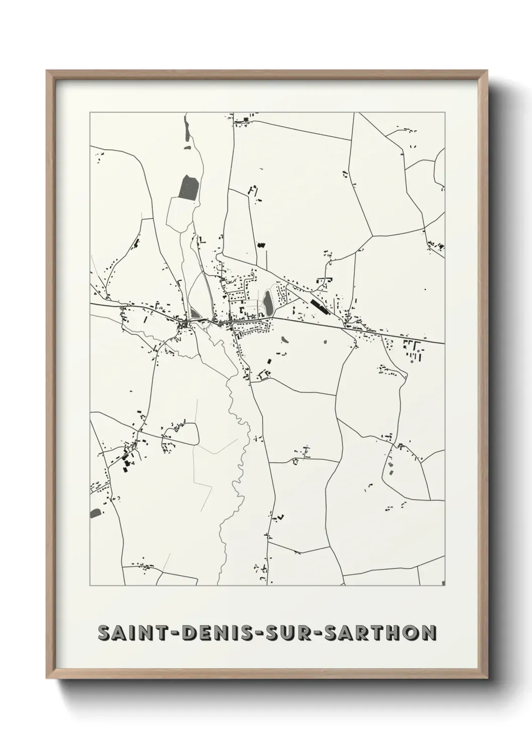Un poster carte Saint-Denis-sur-Sarthon