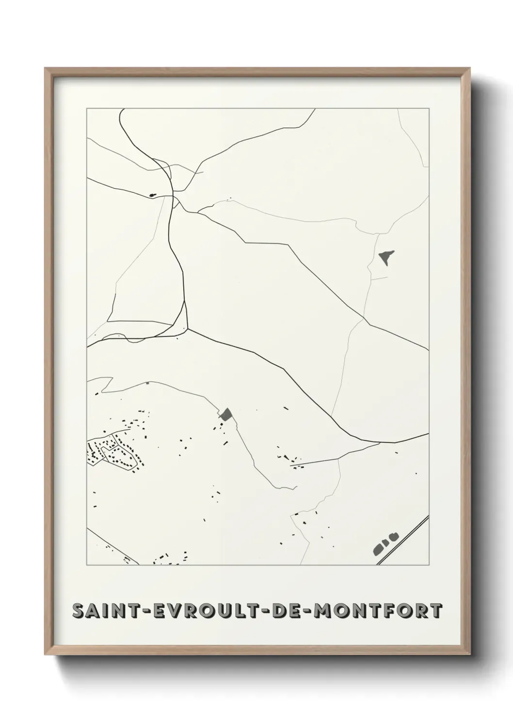 Un poster carte Saint-Evroult-de-Montfort