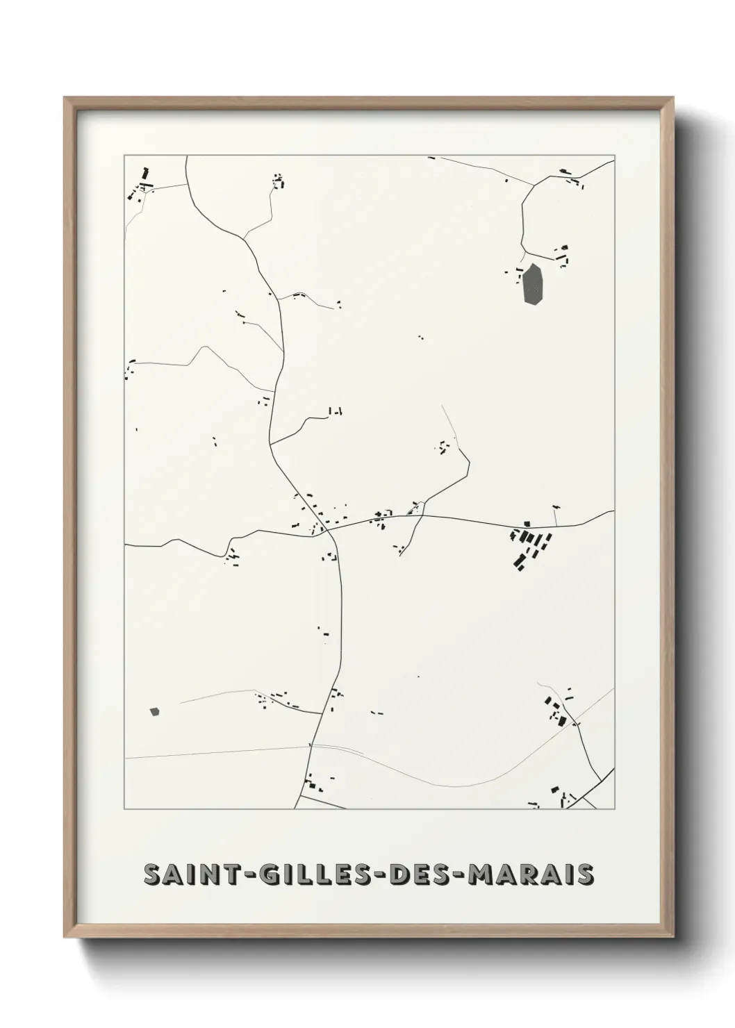 Un poster carte Saint-Gilles-des-Marais