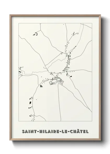 Une affiche de carte sur Saint-Hilaire-le-Châtel