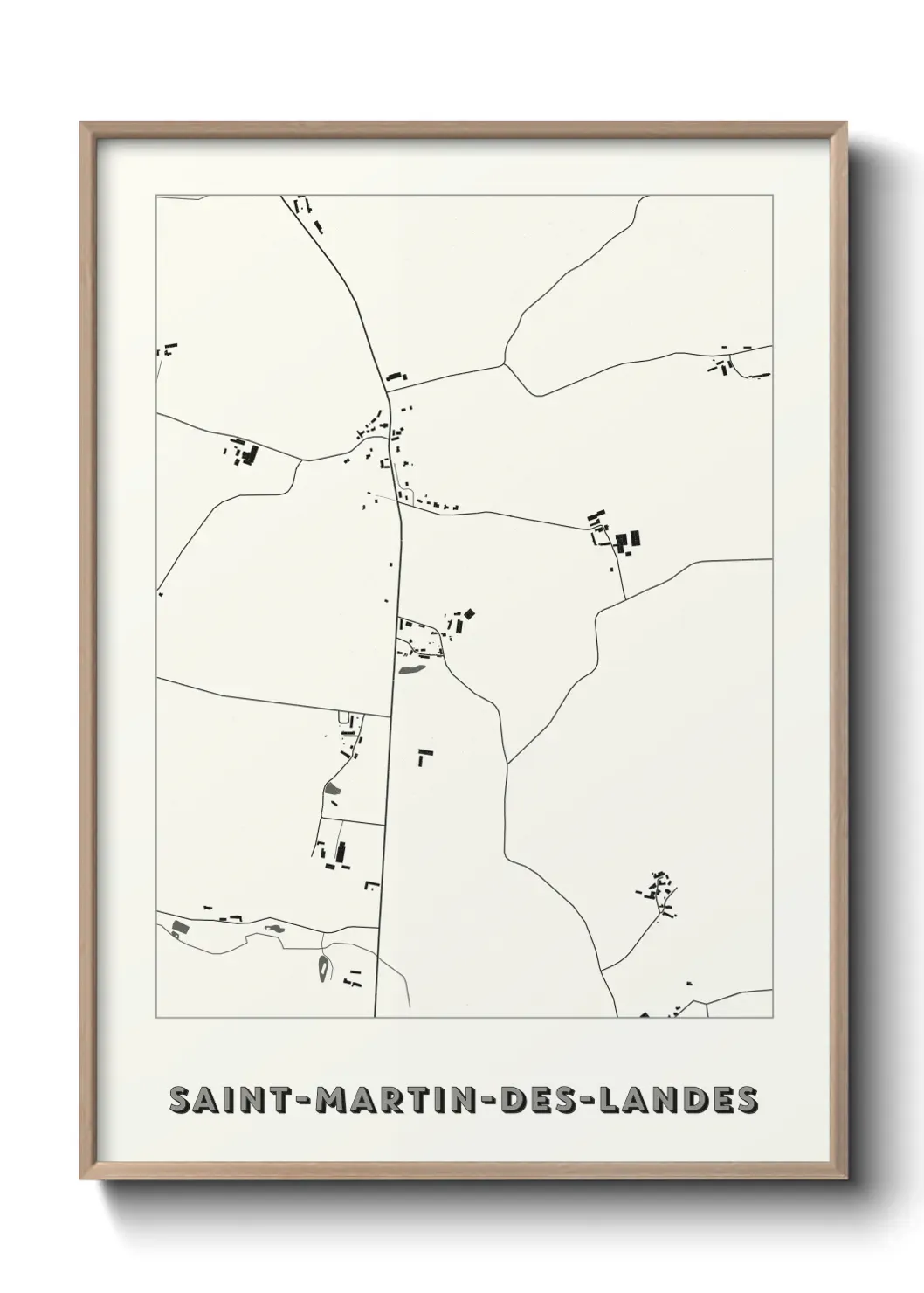Un poster carte Saint-Martin-des-Landes