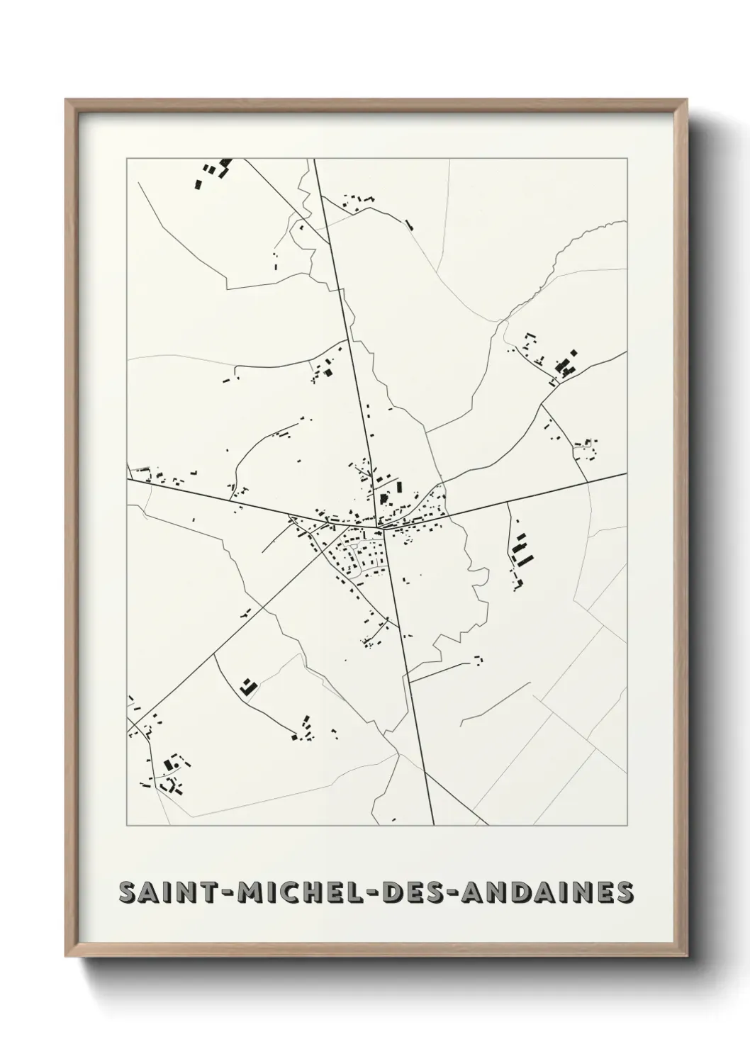 Un poster carte Saint-Michel-des-Andaines