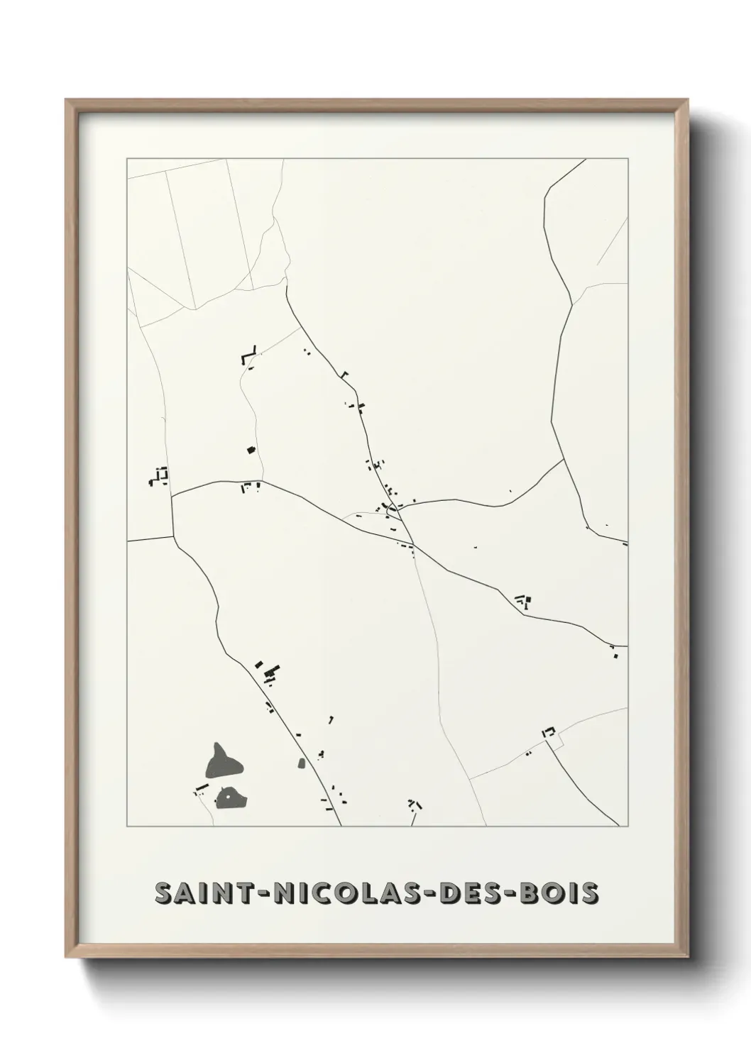 Un poster carte Saint-Nicolas-des-Bois
