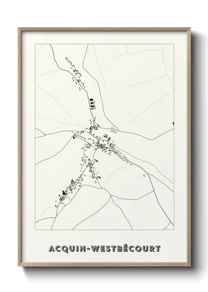 Une affiche de carte sur Acquin-Westbécourt