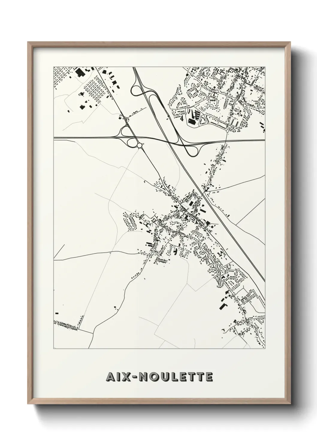 Un poster carte Aix-Noulette