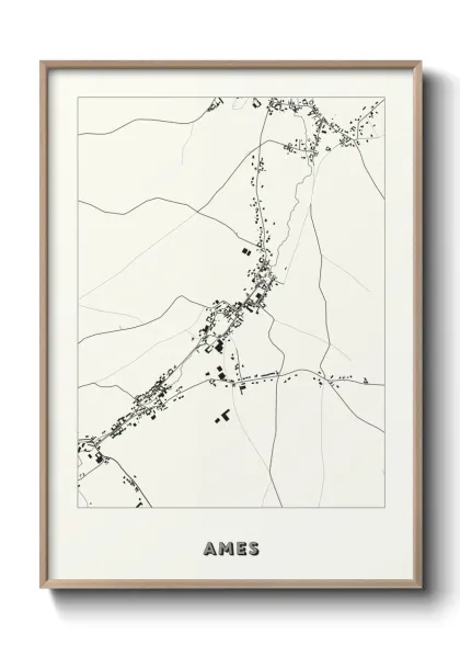 Une affiche de carte sur Ames