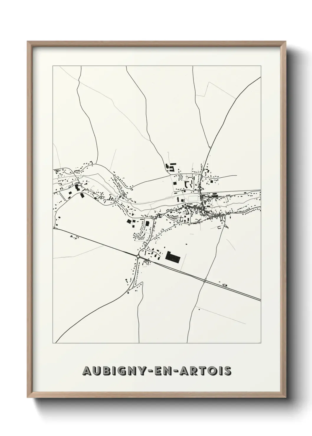Un poster carte Aubigny-en-Artois