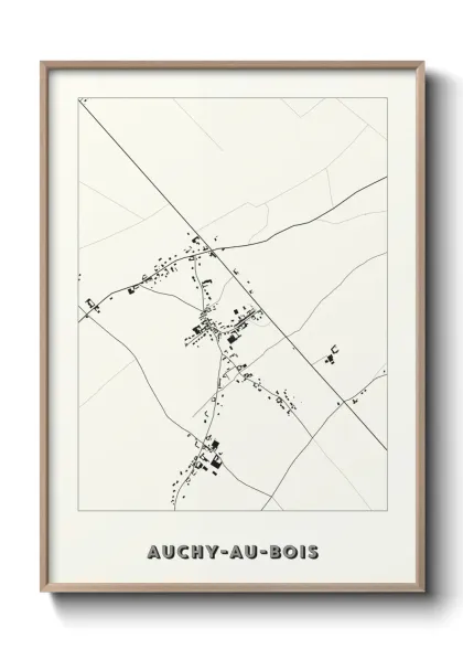 Une affiche de carte sur Auchy-au-Bois