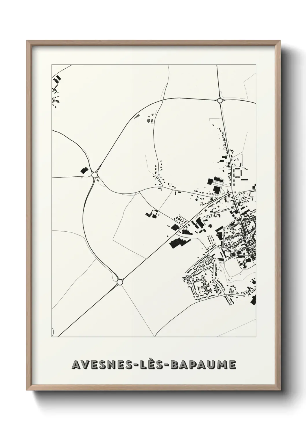 Un poster carte Avesnes-lès-Bapaume