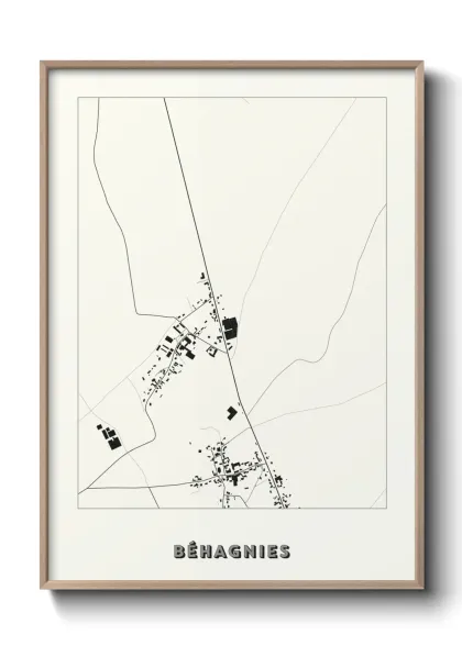 Une affiche de carte sur Béhagnies
