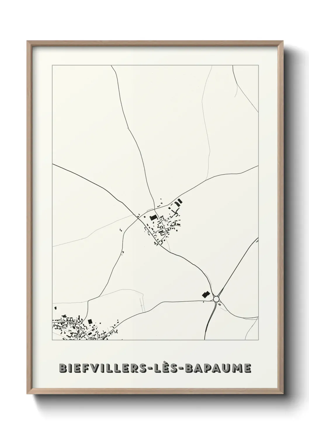 Un poster carte Biefvillers-lès-Bapaume