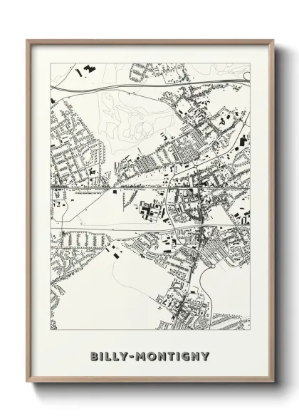 Une affiche de carte sur Billy-Montigny