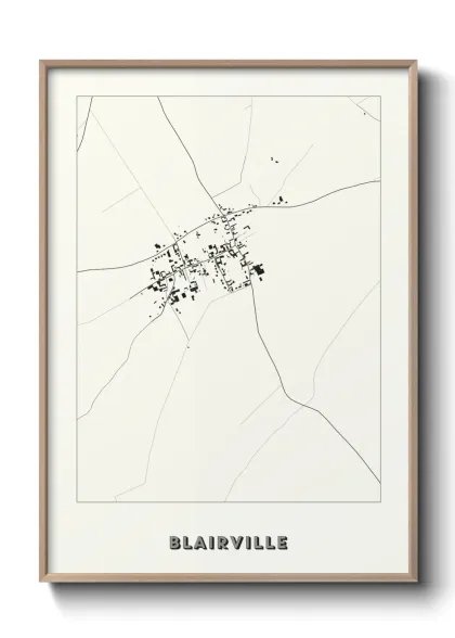 Une affiche de carte sur Blairville