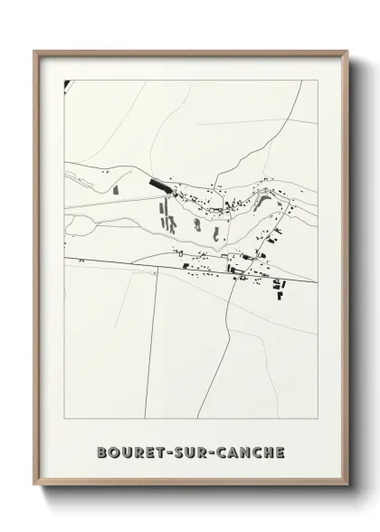 Une affiche de carte sur Bouret-sur-Canche