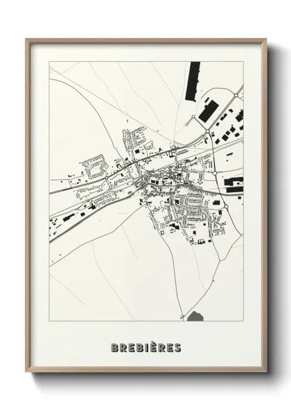 Une affiche de carte sur Brebières