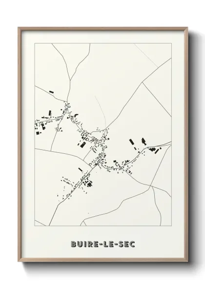 Une affiche de carte sur Buire-le-Sec