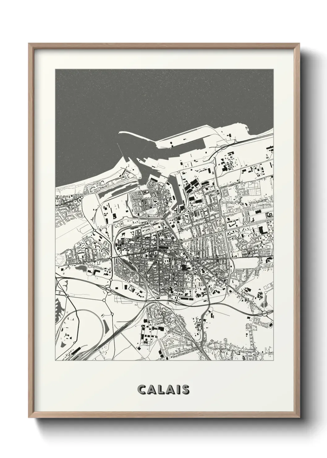 Un poster carte Calais