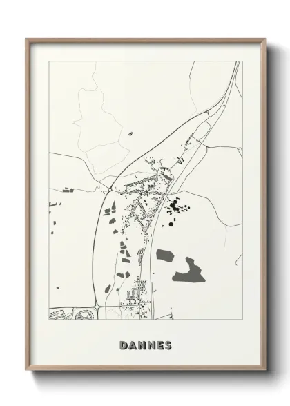 Une affiche de carte sur Dannes