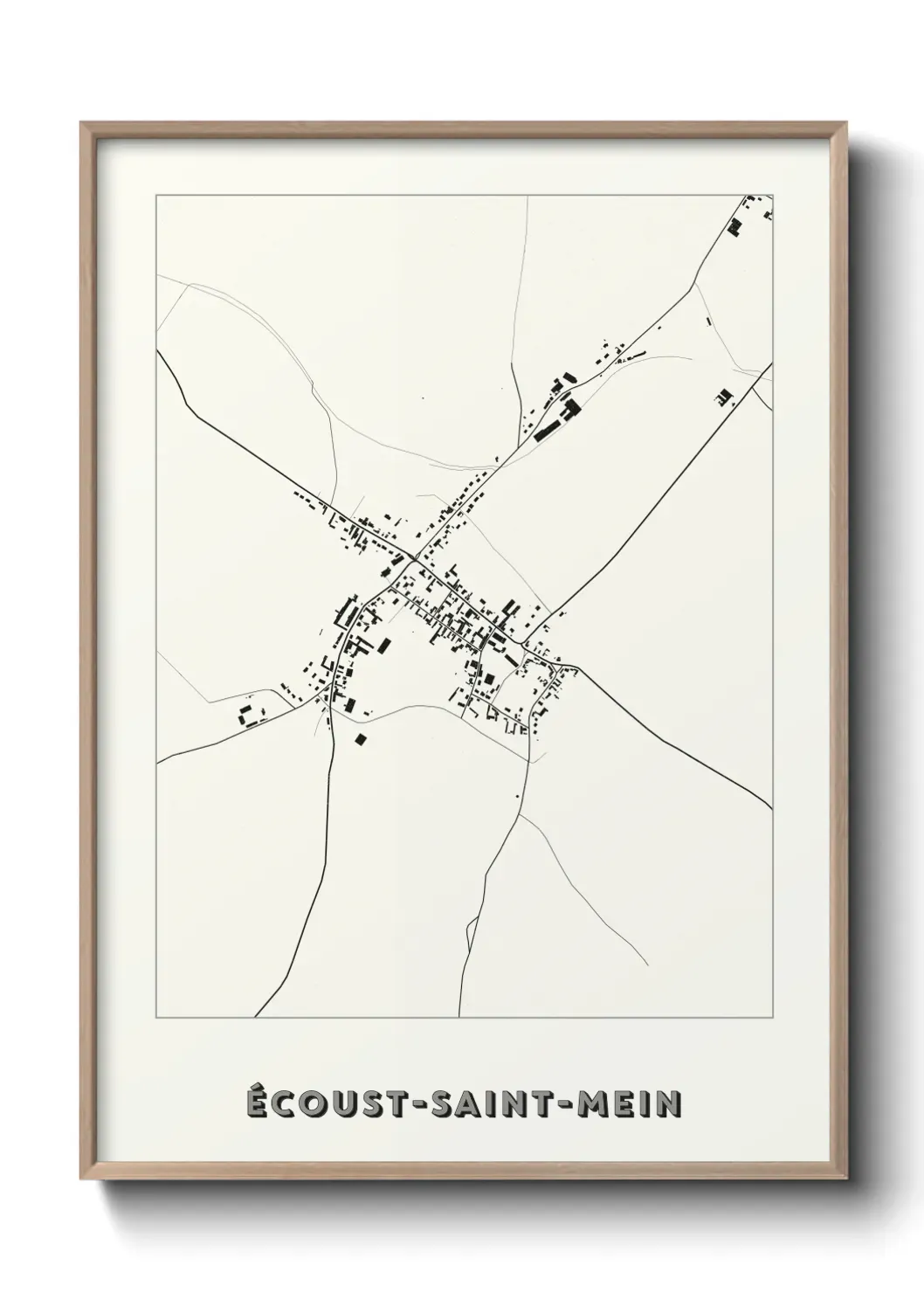 Un poster carte Écoust-Saint-Mein