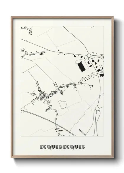 Une affiche de carte sur Ecquedecques