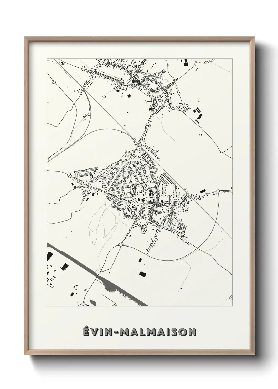 Un poster carte Évin-Malmaison
