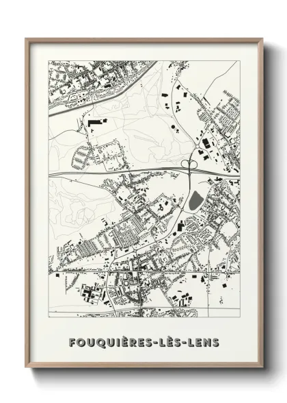 Une affiche de carte sur Fouquières-lès-Lens