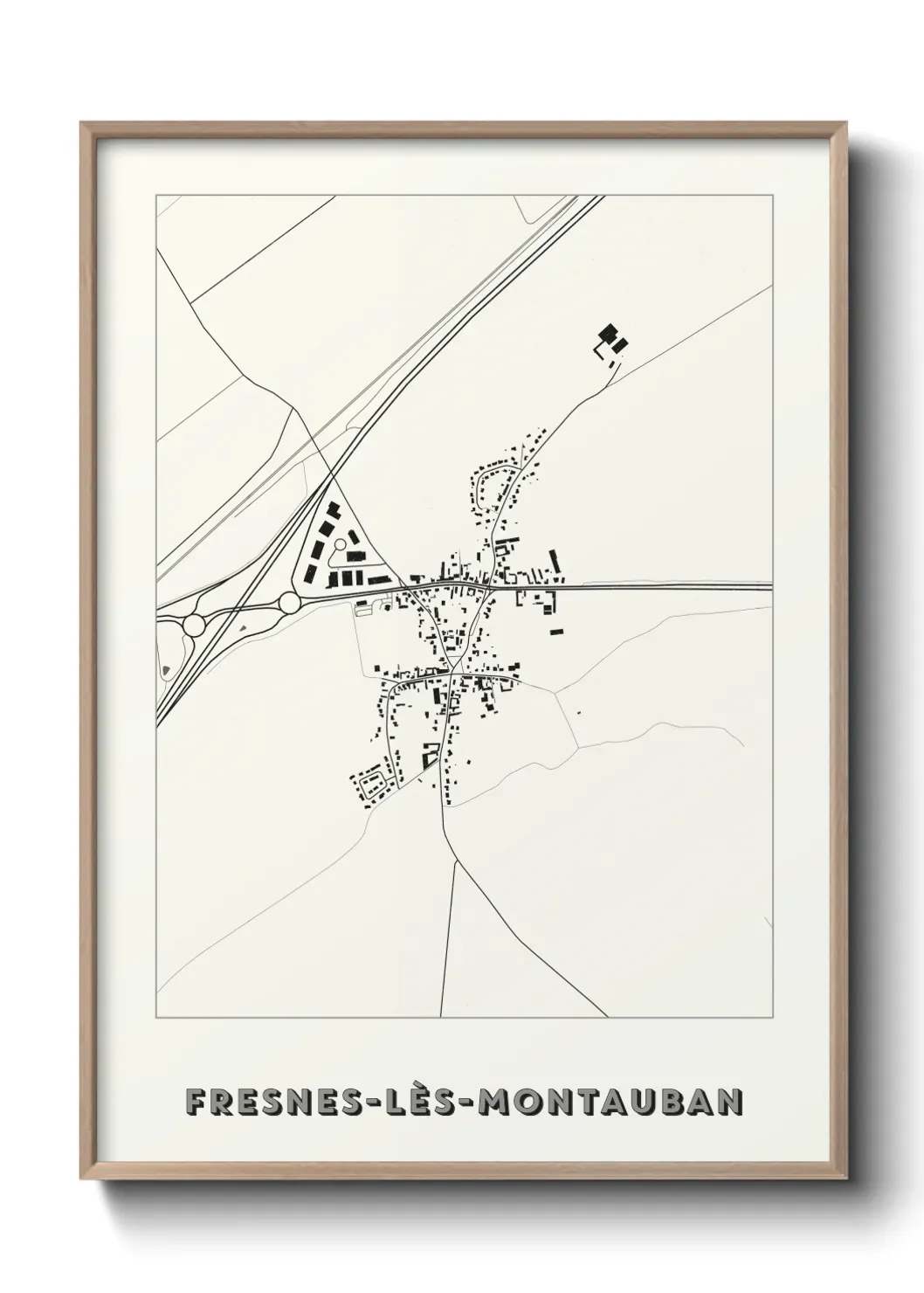 Un poster carte Fresnes-lès-Montauban