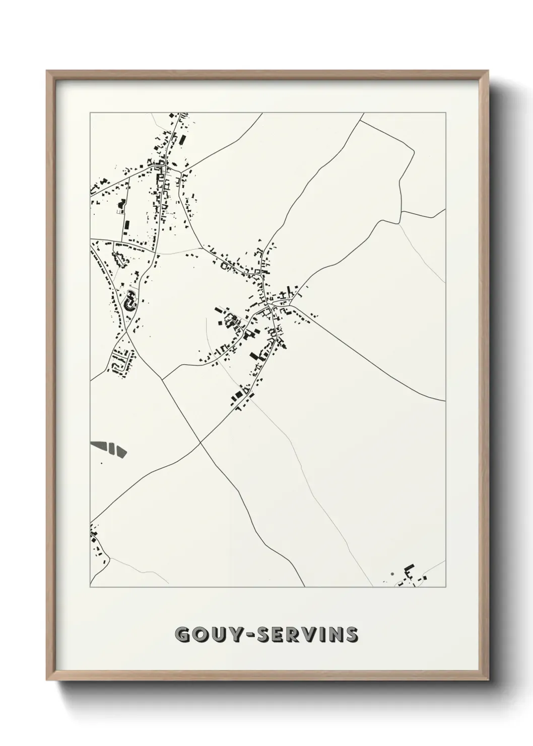 Un poster carte Gouy-Servins