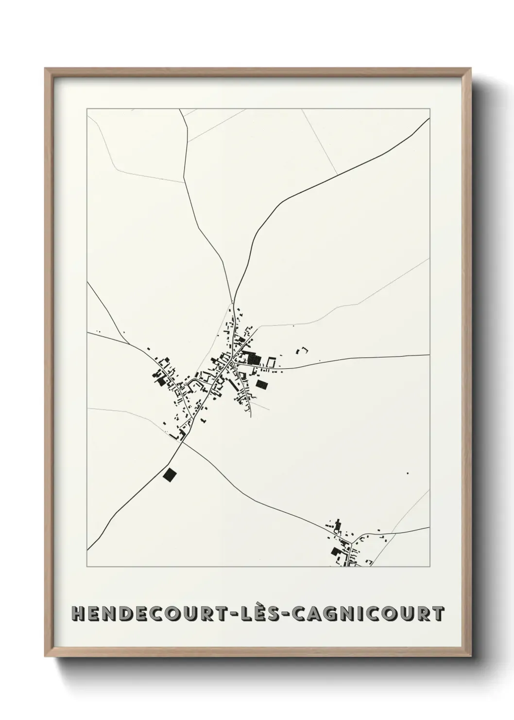 Un poster carte Hendecourt-lès-Cagnicourt
