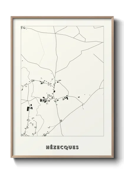 Une affiche de carte sur Hézecques