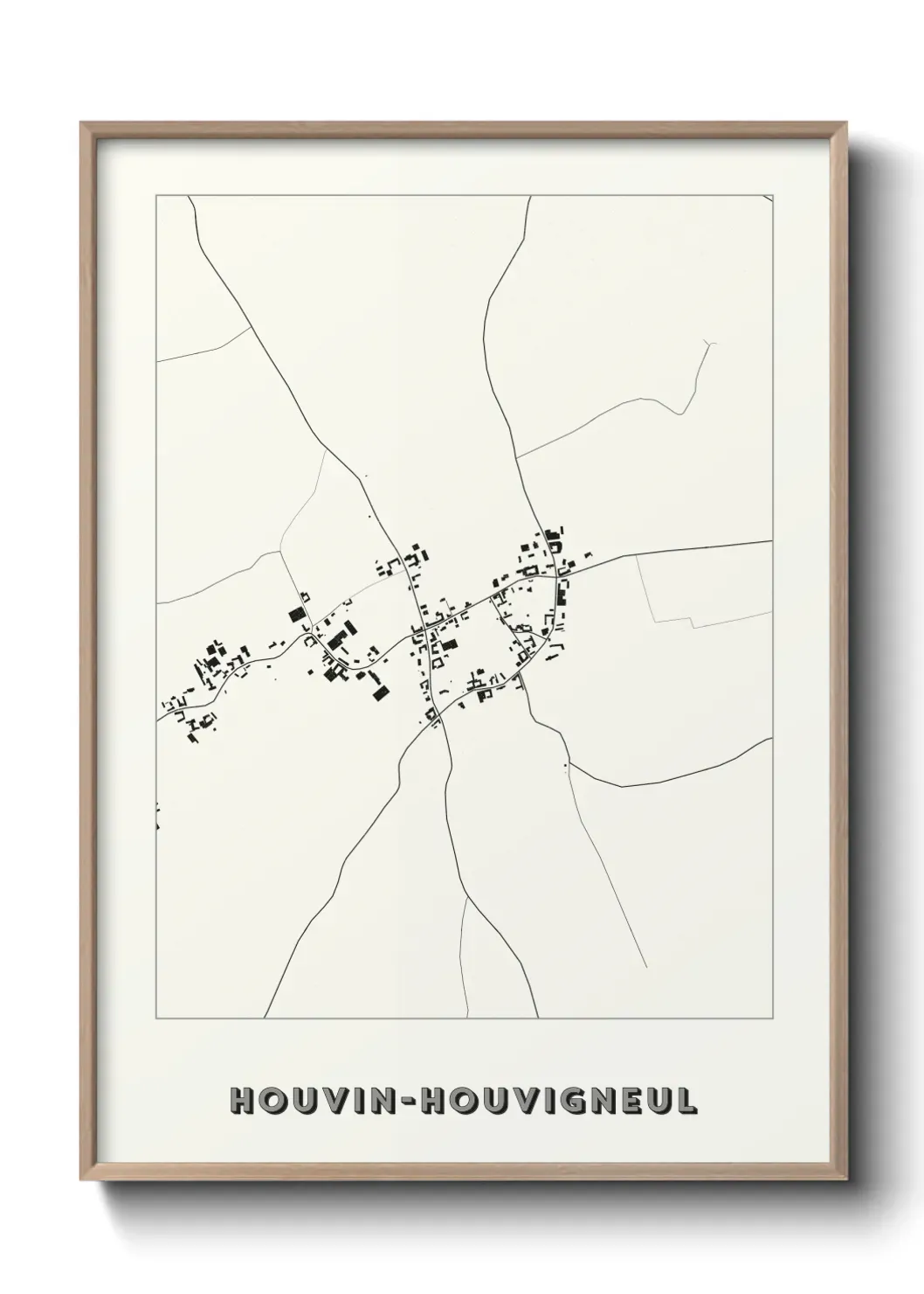 Un poster carte Houvin-Houvigneul