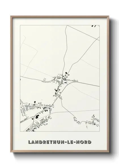 Une affiche de carte sur Landrethun-le-Nord