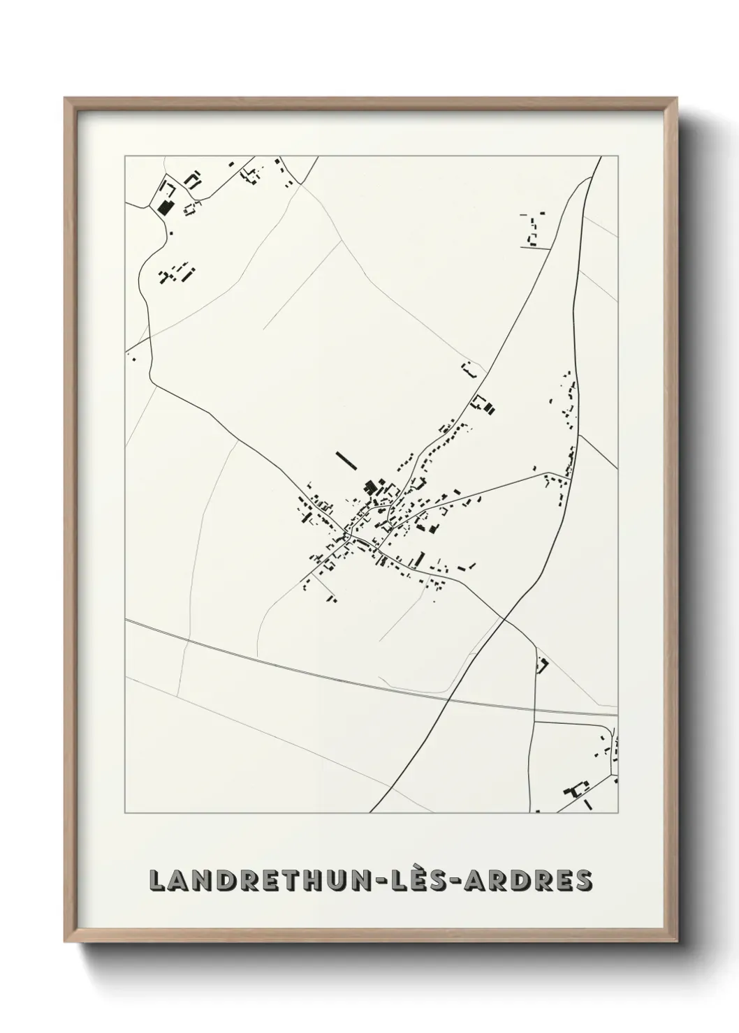 Un poster carte Landrethun-lès-Ardres