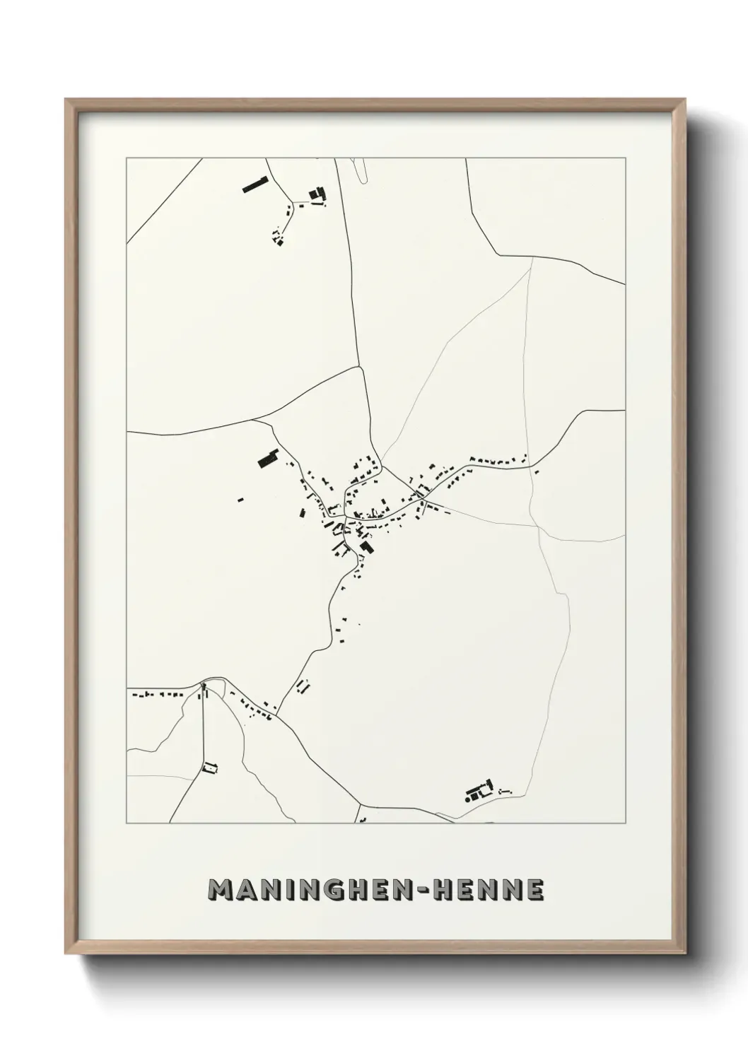 Un poster carte Maninghen-Henne