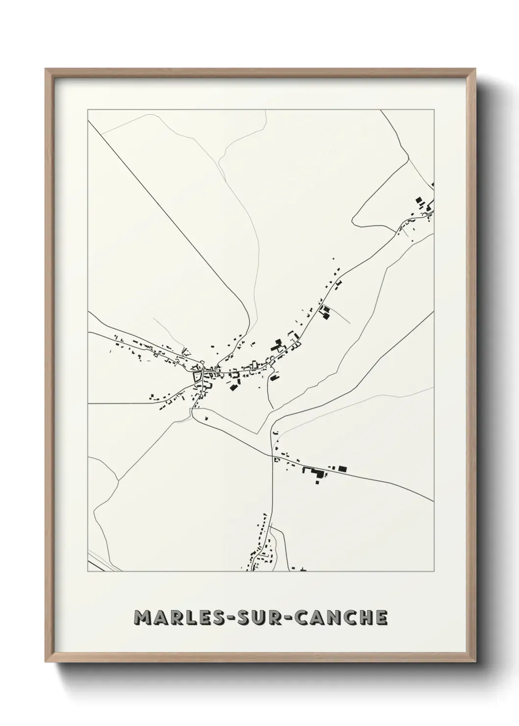 Un poster carte Marles-sur-Canche