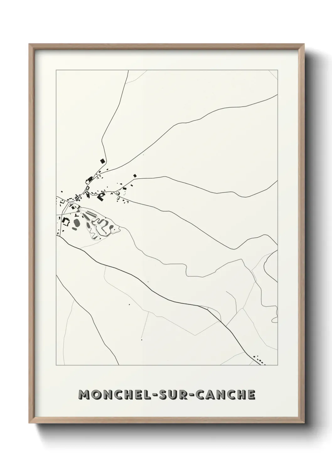 Un poster carte Monchel-sur-Canche